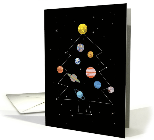 Tree Constellation Outer Space Christmas Party Invitation card