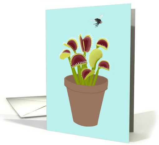 Venus Flytrap Trying to Catch a Fly card (1595014)