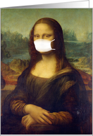 Coronavirus Get Well, Mona Lisa in a Mask card