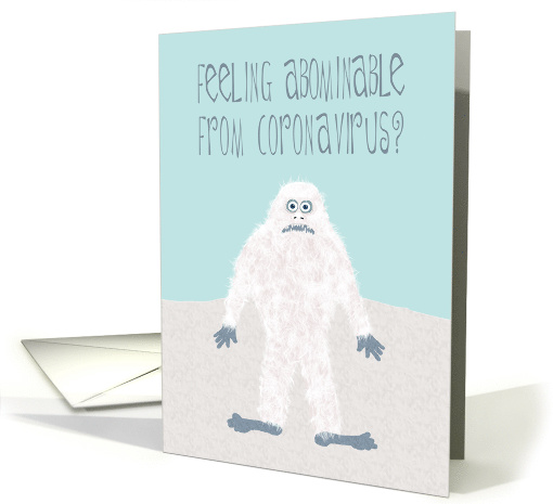 Coronavirus Get Well, Abominable Snowman card (1606040)