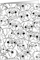 Pug Drawing Blank Note card