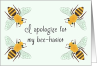 Apology for Behavior Blank Bee card
