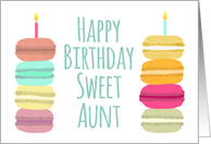Macarons with Candles Happy Birthday Sweet Aunt card