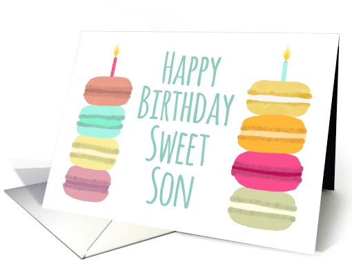 Macarons with Candles Happy Birthday Son card (1627948)