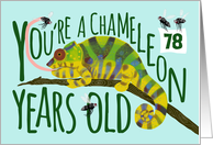 78 Year Old Birthday Getting Older Chameleon Pun card