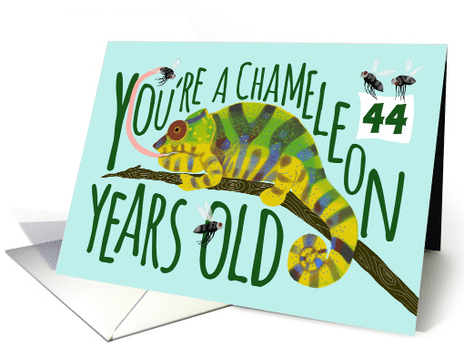 44 Year Old Birthday Getting Older Chameleon Pun card (1637988)