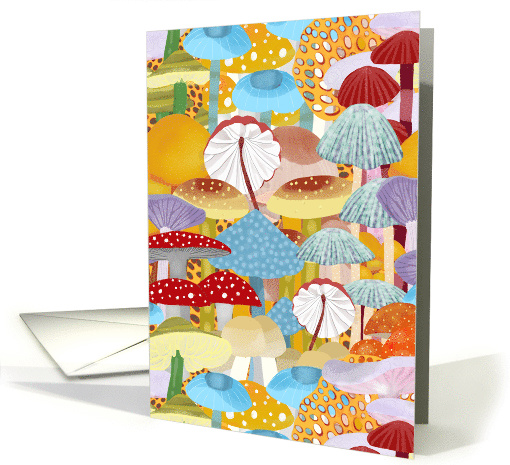 Colorful Mushrooms Blank card (1640098)