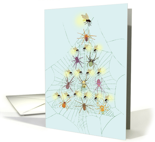 Spiders Create a Christmas Tree Shaped Spiderweb card (1644998)