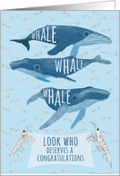 Funny Whale Pun Congratulations on Award card