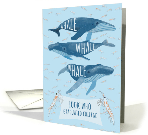 Funny Whale Pun Congratulations on College Graduation card (1665336)