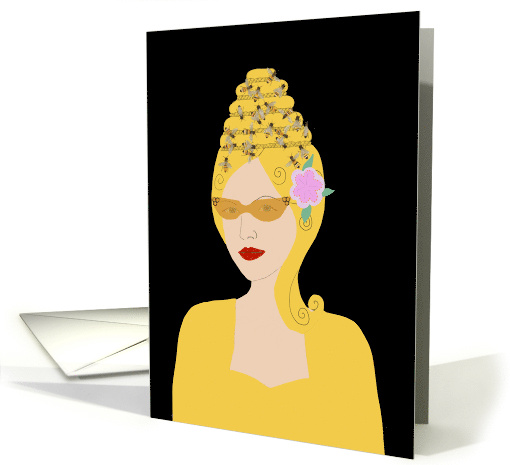 Fancy Bee Hive Updo Blank Note card (1676152)