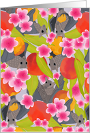 Bats in a Peach Tree Blank Note card