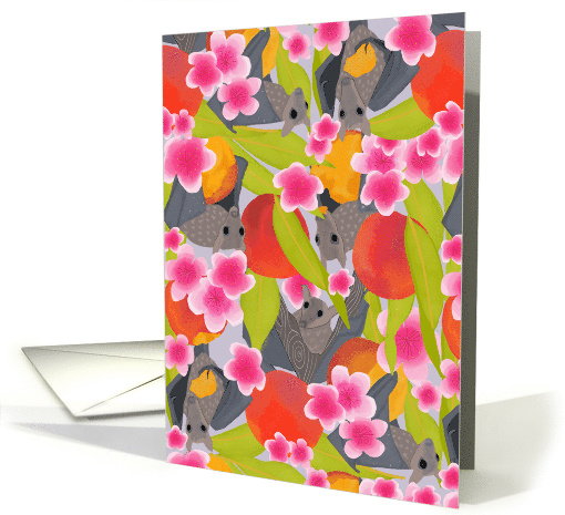 Bats in a Peach Tree Hello card (1689998)