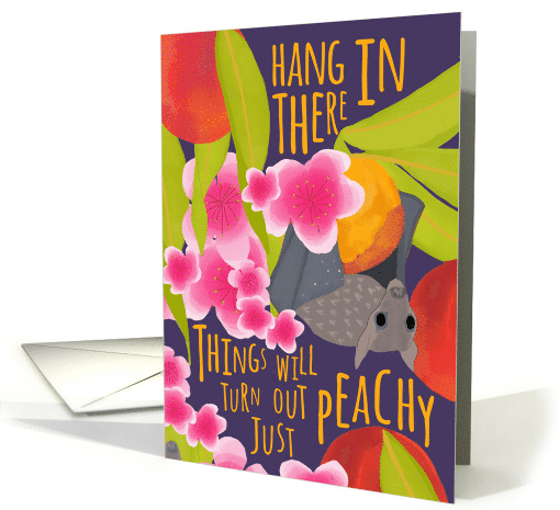 Bat in a Peach Tree Hang In There Encouragement card (1691380)