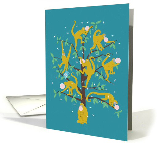 Spider Monkeys and Bubble Gum Birthday card (1698420)