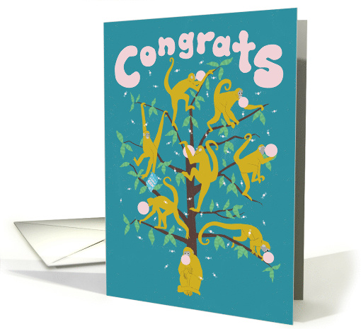 Spider Monkeys and Bubble Gum Congratulations from Group card