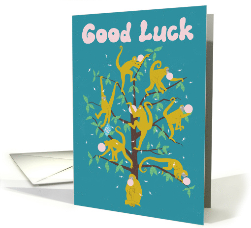 from All of Us Spider Monkeys Funny Good Luck card (1701128)