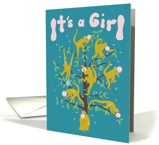 Spider Monkeys Monkey It's a Girl card (1702134)