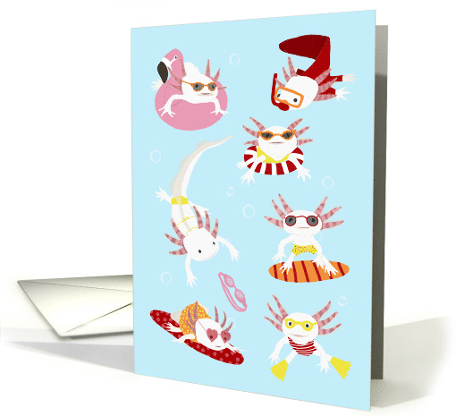 Axolotl Swim Birthday Party Invitation card (1710344)