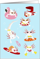 Axolotl Swim Birthday Party Invitation card