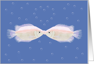 Kissing Fish with Heart Shaped Bubbles card