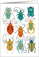 Beetles Folk Art Get Well card