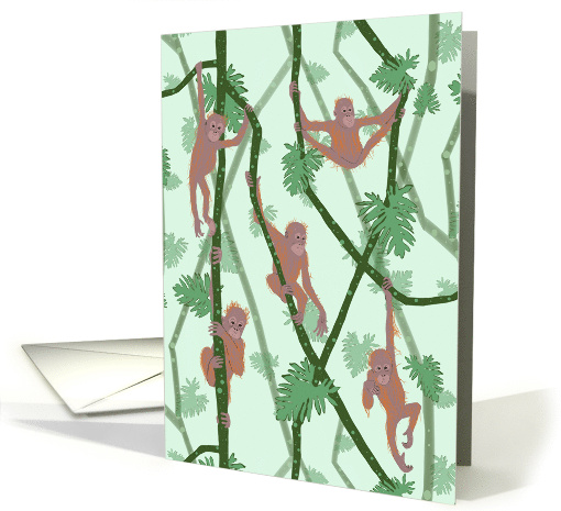 Baby Orangutans Blank Note card (1735586)