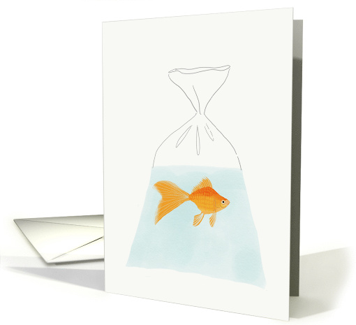 Goldfish in a Bag Blank Note card (1739668)