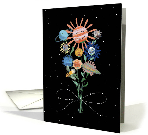 Bouquet of Planets Blank card (1740964)
