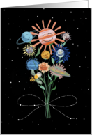 Bouquet of Planets Birthday card