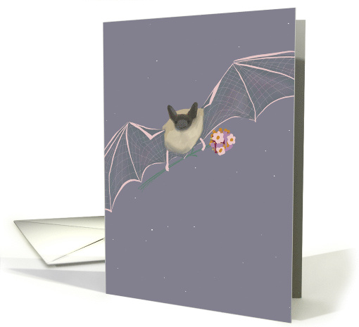 Bat with Bouquet of Flowers Thank You Fangtastic card (1747000)