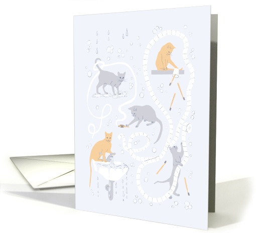 Cats Creating Chaos in the Bathroom card (1779216)