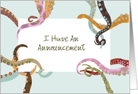 Customizable Octopus Announcement Blank card