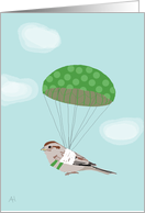 Parachuting Bird With a Broken Wing, feel better card