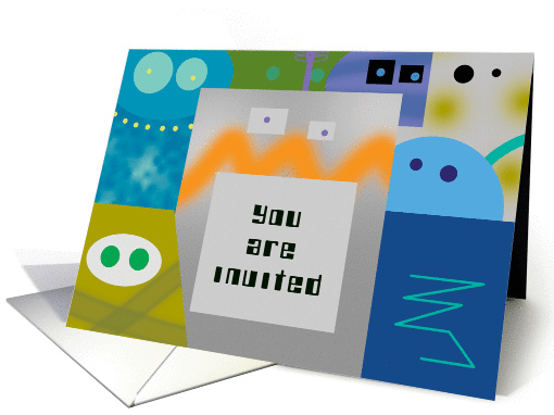Robot Birthday Party Invitation card (999657)
