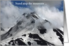 Inspirational Card with Photo of Snow Covered Mountain Top card