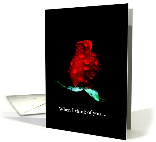 Erotic Photo of Bright Red Rose Glistening with Dew and... (974401)