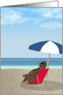 Retirement Congratulations, Groundhog with Martini on the Beach card
