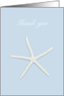 Thank you card with white seastar, blank inside card