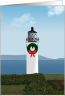 Christmas wreath on lighthouse, Point Vicente, Palos Verdes, CA card