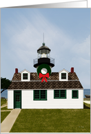Christmas wreath on lighthouse, Point Pinos, Monterey, CA card