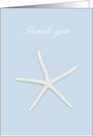 Thank you card with white seastar, blank inside card