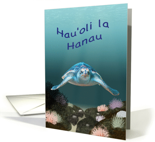 Happy Birthday card, Hawaiian sea turtle card (986427)