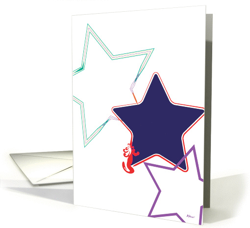 Abstract designed stars floating on white background card (978489)