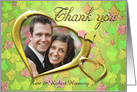 Wedding Thank you photo card with hearts and leaves card
