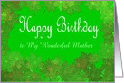 Green leaves Happy Birthday Card for mother card