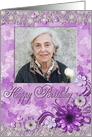 Purple Butterflies and flowers Birthday Card for grandma card