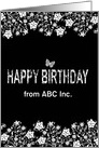 Black and White Happy Birthday Business Card