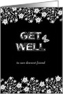 Black and White Get Well Business Card