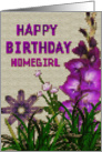 Digital cross stitch Birthday card for homegirl card